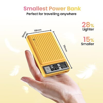 Portronics Luxcell Mini 10K Advanced 10000 mAh Smallest Power Bank with 22.5W Max Output