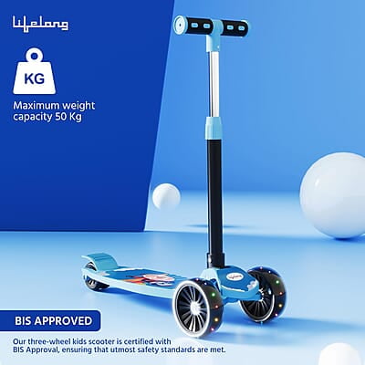 Lifelong Scooter for Kids 3+ Years - Foldable Kids Scooter with LED Wheels & Adjustable Height - Kick Scooter Capacity 50kg Lifelong Scooter for Kids 3+ Years - Foldable Kids Scooter with LED Wheels & Adjustable Height - Kick Scooter Capacity 50kg