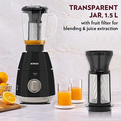 Borosil 750W Infinity Mixer Grinder with 4 Stainless Steel Jars (1.5L Jar with Fruit Filter, 1.5L Blending Jar, 1L Dry/Wet Grinder Jar, 400ml Chutnery Jar), Kitchen Mixie, 5 Years Warranty on Motor Borosil 750W Infinity Mixer Grinder with 4 Stainless Steel Jars (1.5L Jar with Fruit Filter, 1.5L Blending Jar, 1L Dry/Wet Grinder Jar, 400ml Chutnery Jar), Kitchen Mixie, 5 Years Warranty on Motor