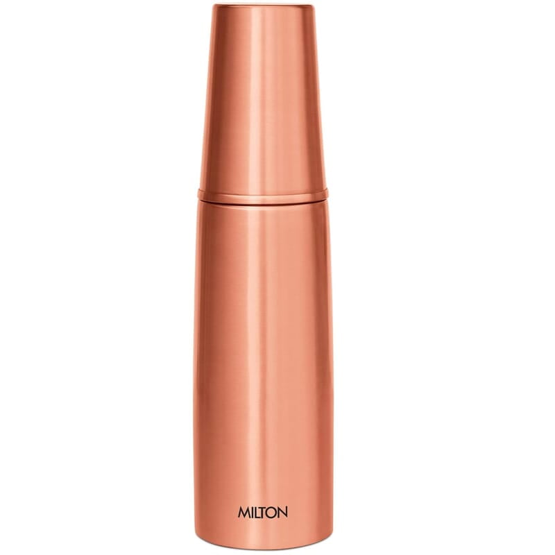 MILTON Copper Combo 1000 Water Bottle with in built glass cap, 890 ml, 1 Piece, Copper MILTON Copper Combo 1000 Water Bottle with in built glass cap, 890 ml, 1 Piece, Copper