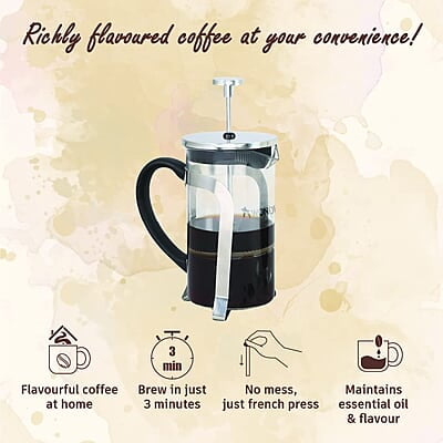 Wonderchef Regalia French Press Coffee Maker Brews in just 3 minutes 600ml Wonderchef Regalia French Press Coffee Maker Brews in just 3 minutes 600ml