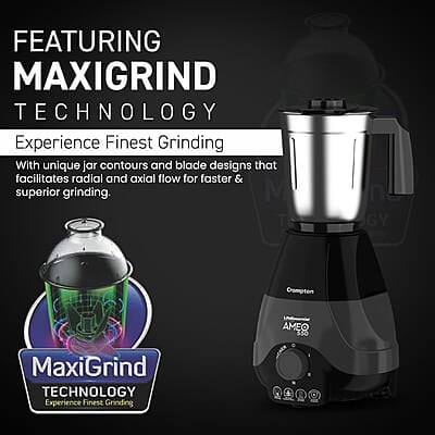 Crompton Ameo 550-Watt Mixer Grinder with MaxiGrind and Motor Vent-X Technology Crompton Ameo 550-Watt Mixer Grinder with MaxiGrind and Motor Vent-X Technology