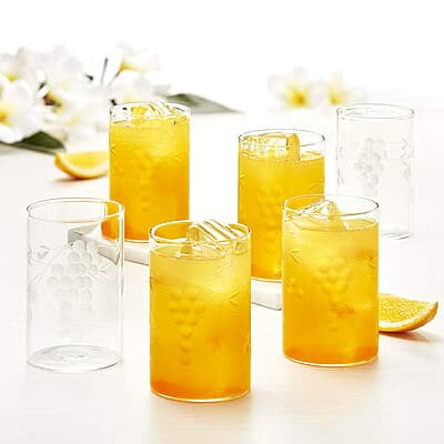 Borosil 295 ml Set of 6 pcs Berry Vision Transparent Drinking Glass | Borosilicate Glass Tumblers for Water, Cold Drinks, Juice| Flame Proof, Microwave & Dishwasher Safe | for Daily use & Gifting