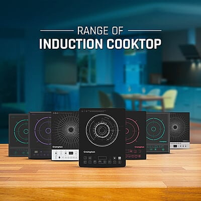 Crompton Instaserve 2100 W Induction Cooktop with 12 Feather Touch Buttons Crompton Instaserve 2100 W Induction Cooktop with 12 Feather Touch Buttons
