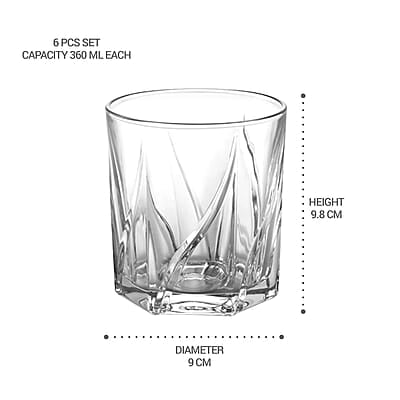 Treo by Milton Ignis On The Rocks Glass Tumbler,6 Pc Set,270 mlEach,Transparent Treo by Milton Ignis On The Rocks Glass Tumbler,6 Pc Set,270 mlEach,Transparent