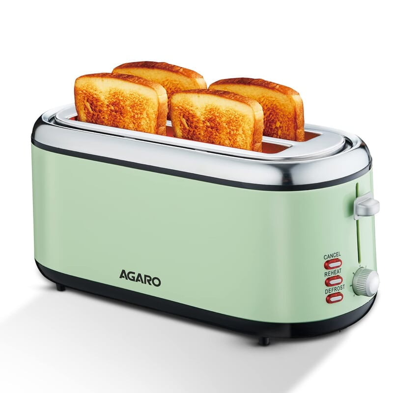 AGARO Royal 4 Slice Stainless Steel Pop Up Toaster 1450W AGARO Royal 4 Slice Stainless Steel Pop Up Toaster 1450W