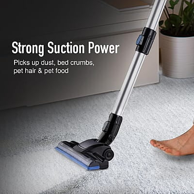 KENT Zoom Plus Vacuum Cleaner  150W  Battery Operated, Rechargeable, Cordless & Hoseless  Bagless Design  Cyclone5 Technology Washable HEPA Filter Multi Nozzle Operation