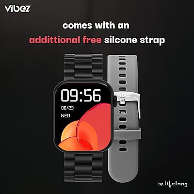 Vibez by Lifelong Hype Men Smartwatch with Bluetooth Calling Multiple Straps (VBSWM306 Vibez by Lifelong Hype Men Smartwatch with Bluetooth Calling Multiple Straps (VBSWM306