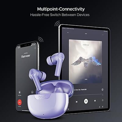 boAt Newly Launched Airdopes 300 Premium Truly Wireless in-Ear Earbuds with 4 Mics AI-ENx Spatial Audio, 50HRS Playtime, Multipoint Connection, ASAP Charge, Hearables App Support boAt Newly Launched Airdopes 300 Premium Truly Wireless in-Ear Earbuds with 4 Mics AI-ENx Spatial Audio, 50HRS Playtime, Multipoint Connection, ASAP Charge, Hearables App Support