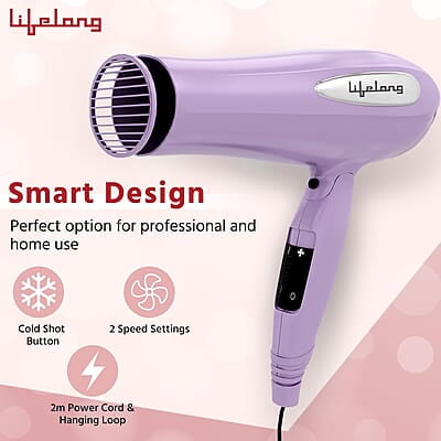 Lifelong Hair Dryer Hair Dryer For Women & Men, 2100 Watts 2 Speed and 2 Temprature Setting Lifelong Hair Dryer Hair Dryer For Women & Men, 2100 Watts 2 Speed and 2 Temprature Setting