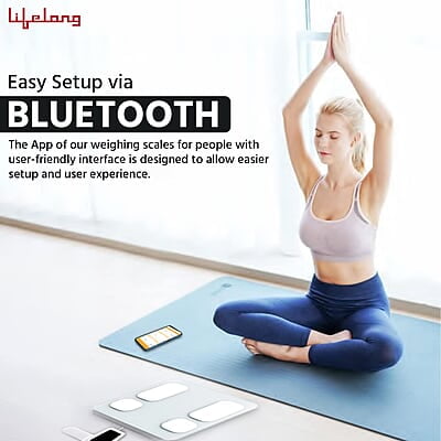 Lifelong 8 electrode Smart Body Fat Scale With weight display and Bmi on handle Lifelong 8 electrode Smart Body Fat Scale With weight display and Bmi on handle