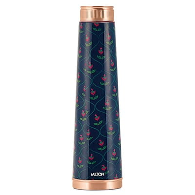 MILTON Copper Delight Design Water Bottle, 915 ml, Ethnic  Lacquer Coating, Curved bottle
