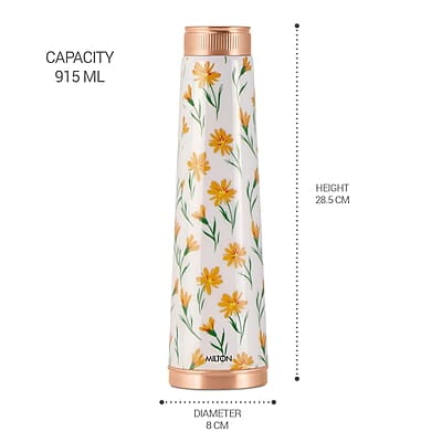 MILTON Copper Delight Design Water Bottle, 915 ml, Ethnic Lacquer Coating, Curved bottle MILTON Copper Delight Design Water Bottle, 915 ml, Ethnic Lacquer Coating, Curved bottle