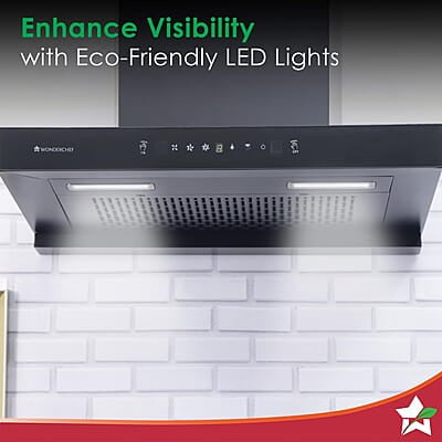 Wonderchef Ruby Sleek 90cm Chimney Powerful Suction of 1400m3/hr Auto Clean Function Oil Collector Low Noise Wonderchef Ruby Sleek 90cm Chimney Powerful Suction of 1400m3/hr Auto Clean Function Oil Collector Low Noise