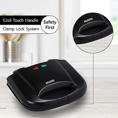 Agaro 750 watt Elegant Sandwich Maker, with Non-Stick Fixed Plates Agaro 750 watt Elegant Sandwich Maker, with Non-Stick Fixed Plates