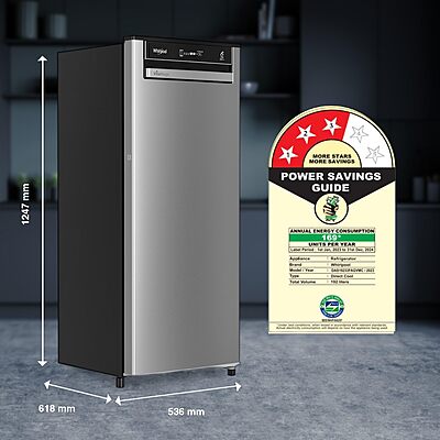 Whirlpool 192 L 3 Star Vitamagic PRO Frost Free Direct-Cool Single Door Refrigerator Whirlpool 192 L 3 Star Vitamagic PRO Frost Free Direct-Cool Single Door Refrigerator