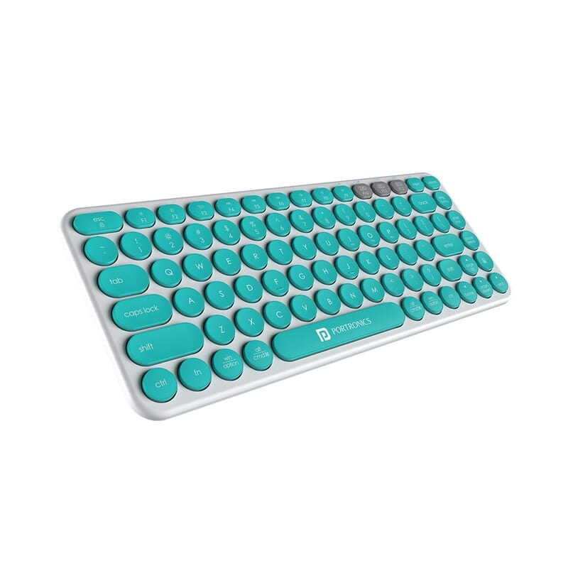 Portronics Bubble 2.0 Wireless Keyboard with Bluetooth + 2.4 GHz Receiver, Connect 3 Devices, Compact TKL Size, 10m Working Range