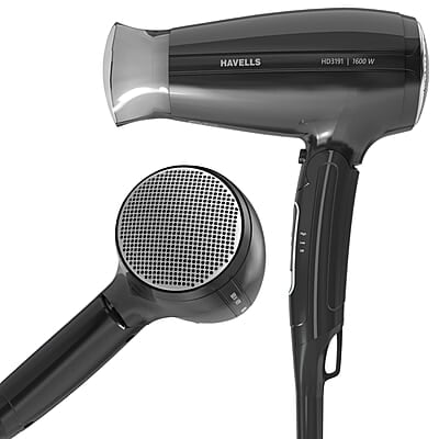 Havells 1600W Unisex Foldable Hair Dryer 2 Heat Settings With Cool Shot (Hot/Warm) Effortless Hair Styling Havells 1600W Unisex Foldable Hair Dryer 2 Heat Settings With Cool Shot (Hot/Warm) Effortless Hair Styling