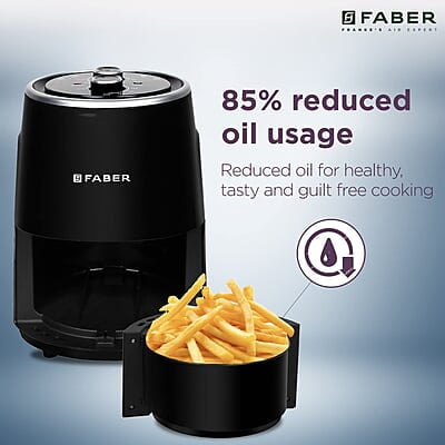 Faber 1300W, 2Liter Hot Air Fryer (FAF 2.0 BK) Black, Small Faber 1300W, 2Liter Hot Air Fryer (FAF 2.0 BK) Black, Small