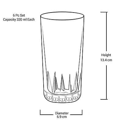 Treo by Milton Acme Cool Glass Tumbler Set of 6, 320 ml Each, Transparent | Dishwasher Safe | Serve Juices | Cold Drinks | Milkshake | Falooda | Water | Cocktails | Mixed Drinks Treo by Milton Acme Cool Glass Tumbler Set of 6, 320 ml Each, Transparent | Dishwasher Safe | Serve Juices | Cold Drinks | Milkshake | Falooda | Water | Cocktails | Mixed Drinks
