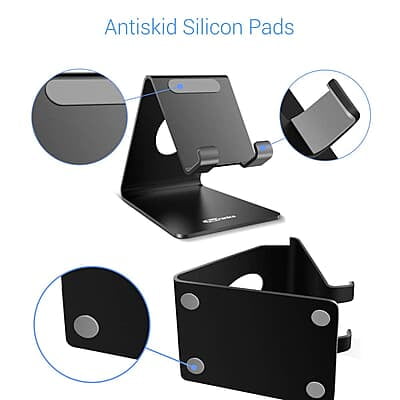 Portronics MODESK Universal Mobile Holder Stand with Metal Body, Anti Skid Design, Light Weight for All Smartphones Portronics MODESK Universal Mobile Holder Stand with Metal Body, Anti Skid Design, Light Weight for All Smartphones