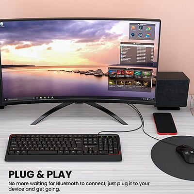 Portronics Ki-Pad USB Wired Keyboard with 104 Keys, 12 Fn Shortcut Keys, Rupee Symbol (₹) Key, 1.5 m Long Cable, 10 Million Keystrokes Long Life for PC, Laptop & USB-Supported Devices