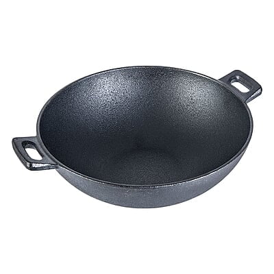 Wonderchef Forza Pre-Seasoned Cast-Iron Kadhai 3.35L, 3.8mm