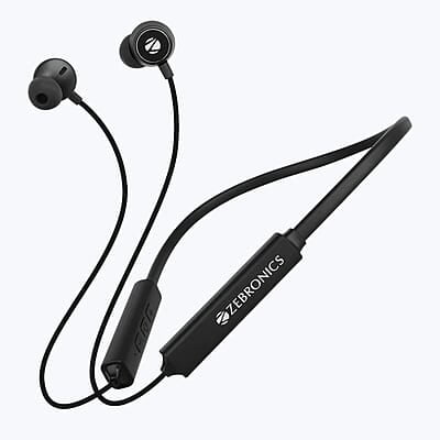 ZEBRONICS Zeb-Yoga 10 Wireless BT Earphone with Neckband Volume/Media Control Call Function Black ZEBRONICS Zeb-Yoga 10 Wireless BT Earphone with Neckband Volume/Media Control Call Function Black