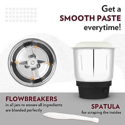 Borosil Home Star Mixer Grinder, For Wet/Dry Mixing & Grinding, 500 Watts, 3 Stainless Steel Jars(1.2 L Blending Jar, 800 ml Dry/Wet Grinder, 400 ml Chutney Jar), Mixie For Kitchen Borosil Home Star Mixer Grinder, For Wet/Dry Mixing & Grinding, 500 Watts, 3 Stainless Steel Jars(1.2 L Blending Jar, 800 ml Dry/Wet Grinder, 400 ml Chutney Jar), Mixie For Kitchen