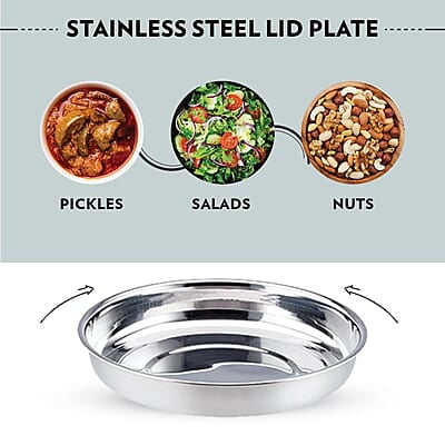 Borosil Carry Fresh Stainless Steel Lunchbox Set of 3 (280ml x 2 Insulated Containers + 475ml Borosil Carry Fresh Stainless Steel Lunchbox Set of 3 (280ml x 2 Insulated Containers + 475ml