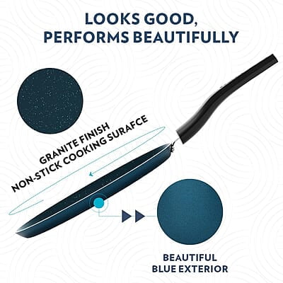 Borosil ProChef Non-Stick Aluminum Flat Tawa 25 cm | Gas Stove Compatible, Thick Uniform Body for Even Heating, Dishwasher Safe | 5 Layer Nonstick Coating, PFOA Free | 1 Year Warranty | Blue Borosil ProChef Non-Stick Aluminum Flat Tawa 25 cm | Gas Stove Compatible, Thick Uniform Body for Even Heating, Dishwasher Safe | 5 Layer Nonstick Coating, PFOA Free | 1 Year Warranty | Blue