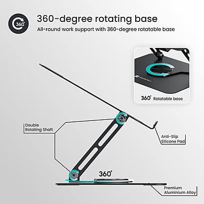 Portronics My Buddy K9 - Portable Laptop Stand - Adjustable elevation levels