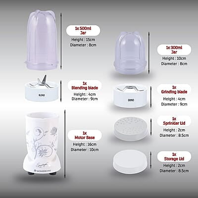 Wonderchef Nutri-blend Mixer, Grinder & Blender 400W 22000 RPM 2 unbreakable jars White Wonderchef Nutri-blend Mixer, Grinder & Blender 400W 22000 RPM 2 unbreakable jars White