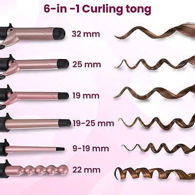 AGARO HS1707 6-in-1 Multi Hair Styler, Curling Wand Set, Instant Heat Up, 6 Interchangeable Barrels AGARO HS1707 6-in-1 Multi Hair Styler, Curling Wand Set, Instant Heat Up, 6 Interchangeable Barrels