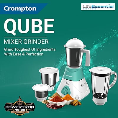 CROMPTON QUBE 3J 750W POWERTRON MOTOR MIXER GRINDER MOTOR VENT-X TECHNOLOGY CROMPTON QUBE 3J 750W POWERTRON MOTOR MIXER GRINDER MOTOR VENT-X TECHNOLOGY