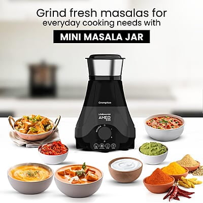 Crompton Ameo 550-Watt Mixer Grinder with MaxiGrind and Motor Vent-X Technology Crompton Ameo 550-Watt Mixer Grinder with MaxiGrind and Motor Vent-X Technology