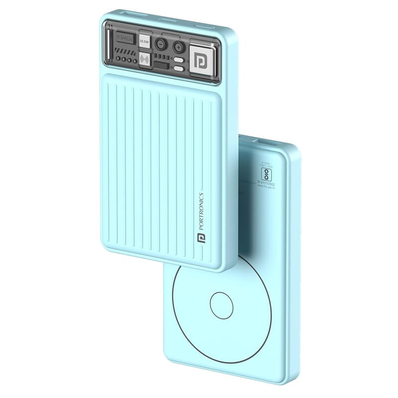 Portronics Luxcell Wireless Mini 10k 10000mAh 15W Magnetic Wireless Fast Charging Smallest Power Bank with 22.5 Wired Output Portronics Luxcell Wireless Mini 10k 10000mAh 15W Magnetic Wireless Fast Charging Smallest Power Bank with 22.5 Wired Output