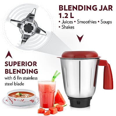 Borosil Best Mixer Grinder, For Wet/Dry Mixing & Grinding, 500 Watts, 3 Jars (400 ml Chutney Jar, 1.5 L Blending Jar, 1 L Grinding Jar), Mixie For Kitchen Borosil Best Mixer Grinder, For Wet/Dry Mixing & Grinding, 500 Watts, 3 Jars (400 ml Chutney Jar, 1.5 L Blending Jar, 1 L Grinding Jar), Mixie For Kitchen