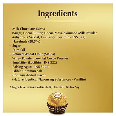 Ferrero Rocher 16 Pieces Hazelnut Chocolate With Birthday Greeting Card 200 Gms