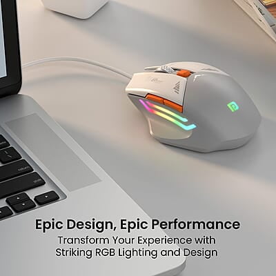 Portronics Vader Wired Gaming Mouse with 6 Buttons, Thumb Support, Adjustable DPI (6400 Max), RGB Light Effects, Ergonomic Design, 1.5 m Long USB Cable for Laptop & PC Portronics Vader Wired Gaming Mouse with 6 Buttons, Thumb Support, Adjustable DPI (6400 Max), RGB Light Effects, Ergonomic Design, 1.5 m Long USB Cable for Laptop & PC
