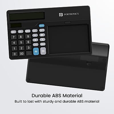 Portronics Ruffpad Calc 2 2-in-1 Calculator & LCD Writing Pad with 14.4 cm Writing Area, Multi Function Digital Calculator Stylus Pen for Students Portronics Ruffpad Calc 2 2-in-1 Calculator & LCD Writing Pad with 14.4 cm Writing Area, Multi Function Digital Calculator Stylus Pen for Students