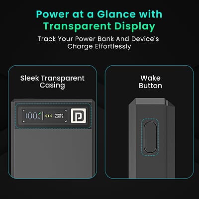 Portronics Luxcell MagClick 10k 10000 mAh 15W Magnetic Wireless Fast Charging Power Bank Premium Finish, 22.5 Wired Output