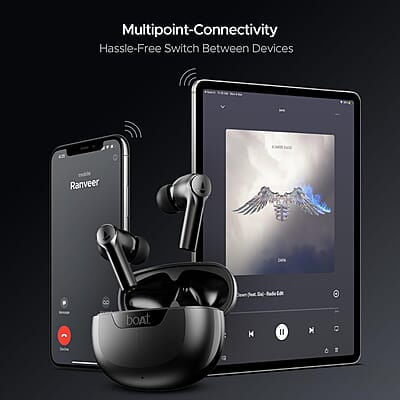 boAt Newly Launched Airdopes 300 Premium Truly Wireless in-Ear Earbuds with 4 Mics AI-ENx Spatial Audio, 50HRS Playtime, Multipoint Connection, ASAP Charge, Hearables App Support boAt Newly Launched Airdopes 300 Premium Truly Wireless in-Ear Earbuds with 4 Mics AI-ENx Spatial Audio, 50HRS Playtime, Multipoint Connection, ASAP Charge, Hearables App Support