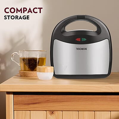 Borosil Neo Grill 2.0, 750 Watt, Bread Sandwich Maker, Makes 2 Sandwiches, Non-stick Grill plates opens 105°, For Snacks and Breakfast Borosil Neo Grill 2.0, 750 Watt, Bread Sandwich Maker, Makes 2 Sandwiches, Non-stick Grill plates opens 105°, For Snacks and Breakfast