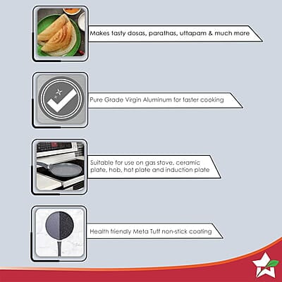Wonderchef Granite 24cm Non-Stick Dosa Tawa 3.5mm Virgin Aluminium Wonderchef Granite 24cm Non-Stick Dosa Tawa 3.5mm Virgin Aluminium