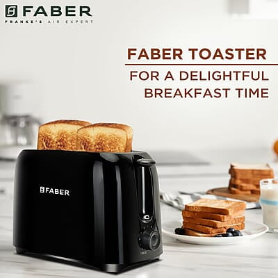 Faber FT 900W BK 900-Watt 2-Slice Pop-up Toaster (Black) Faber FT 900W BK 900-Watt 2-Slice Pop-up Toaster (Black)