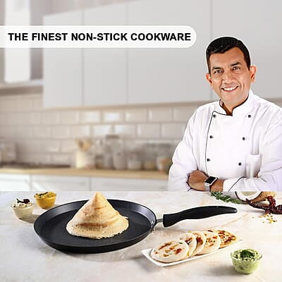 Wonderchef Duralite Die-cast 28 cm Dosa Tawa 5 Layer Healthy Duramax Non-Stick Coating Wonderchef Duralite Die-cast 28 cm Dosa Tawa 5 Layer Healthy Duramax Non-Stick Coating