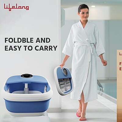 Lifelong Electric Foldable Foot Spa Massager with 8 Manual Massage Rollers, Digital Panel & Water Heating Technology Lifelong Electric Foldable Foot Spa Massager with 8 Manual Massage Rollers, Digital Panel & Water Heating Technology
