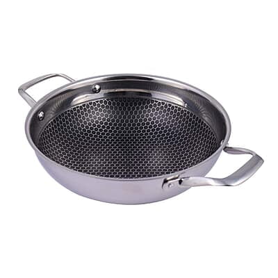 Wonderchef Stanton 28 cm Non-stick Kadhai/Kadai with Lid - 3.4 litre  3 ply steel
