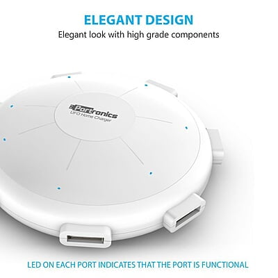 Portronics POR 343 UFO USB Home Charger 6 Ports 8A Charging Station for Smartphones and Tablets Portronics POR 343 UFO USB Home Charger 6 Ports 8A Charging Station for Smartphones and Tablets
